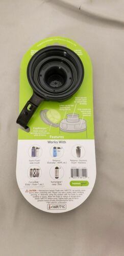 Human Gear CapCAP+ Narrow AND Wide Mouth Bottle Cap Nalgene CamelBak Green/Gray