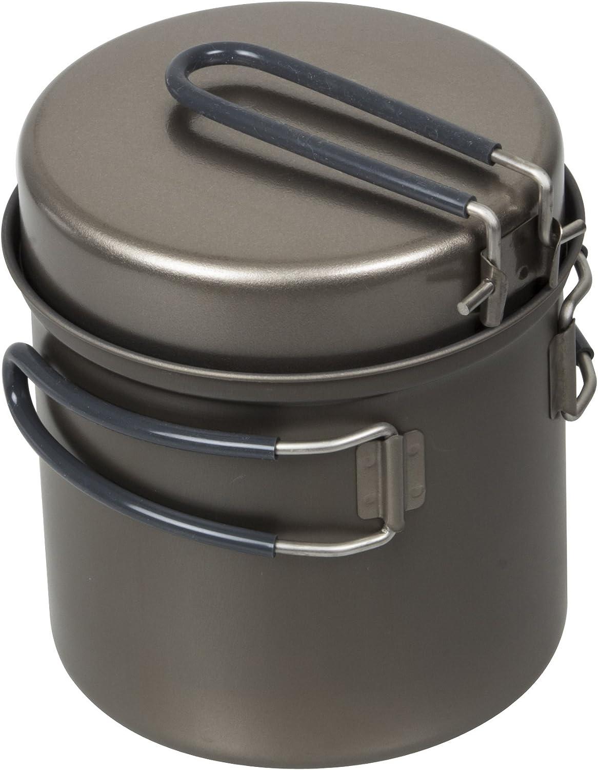 Evernew Titanium Ti NS Non-Stick Deep Pot 900ml w/Fry Pan Lid & Handles ECA402