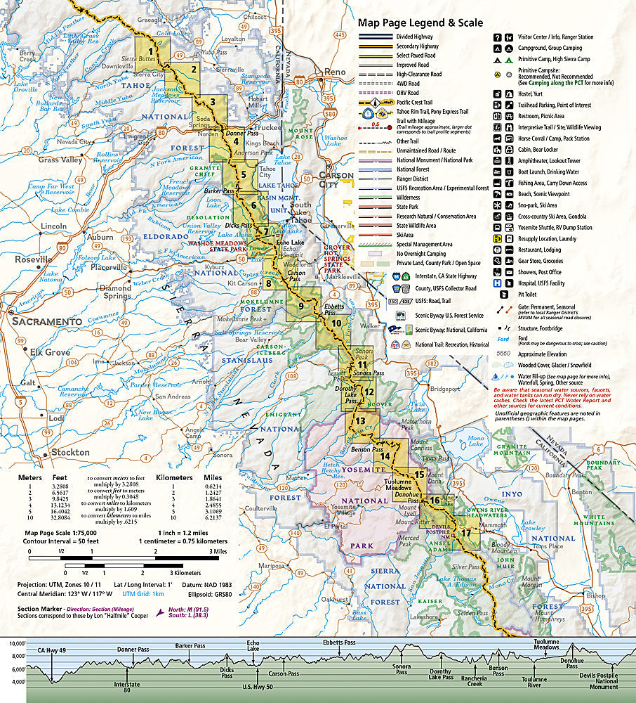 National Geographic TI Pacific Crest Trail CA Sierra Nevada North Topo Map Guide TI00001008