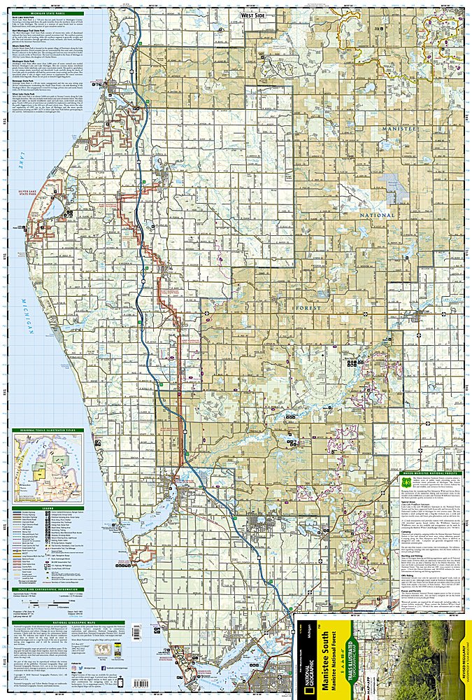 National Geographic Trails Illustrated MI South Manistee National Forest Map TI00000759