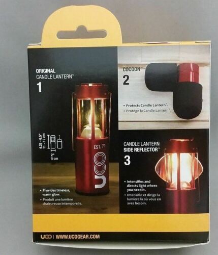 UCO Original Red Candle Lantern Kit w/Side Light Reflector/Cocoon Case/Candle