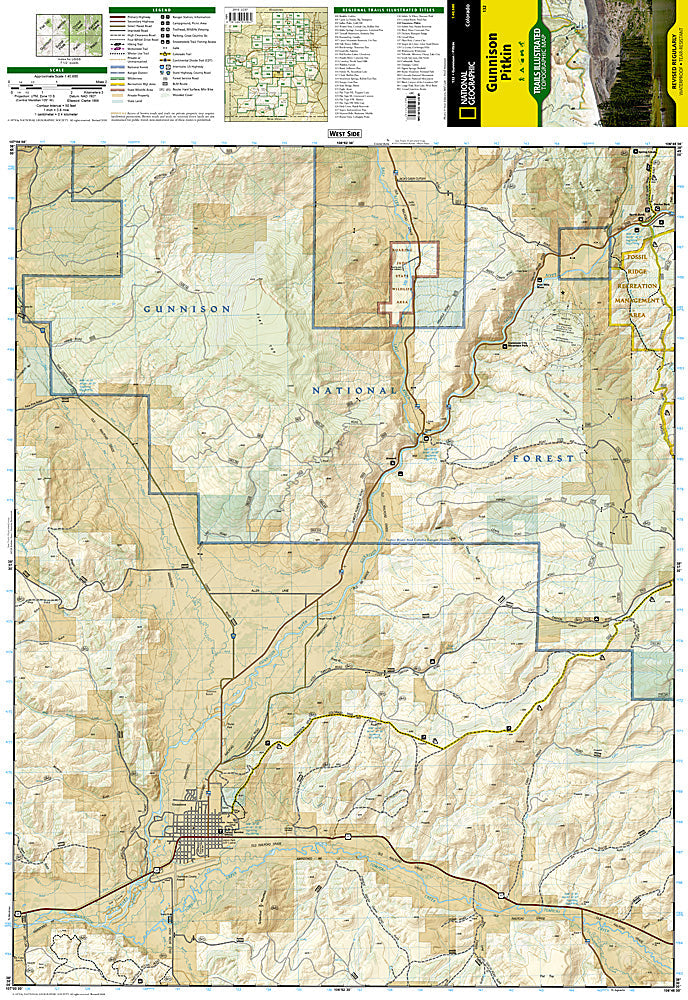 National Geographic Trails Illustrated Colorado Gunnison Pitkin Topo Map TI00000132