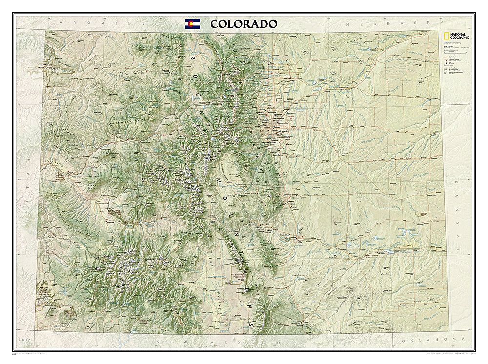 National Geographic Colorado CO State Wall Map Standard RE01020399