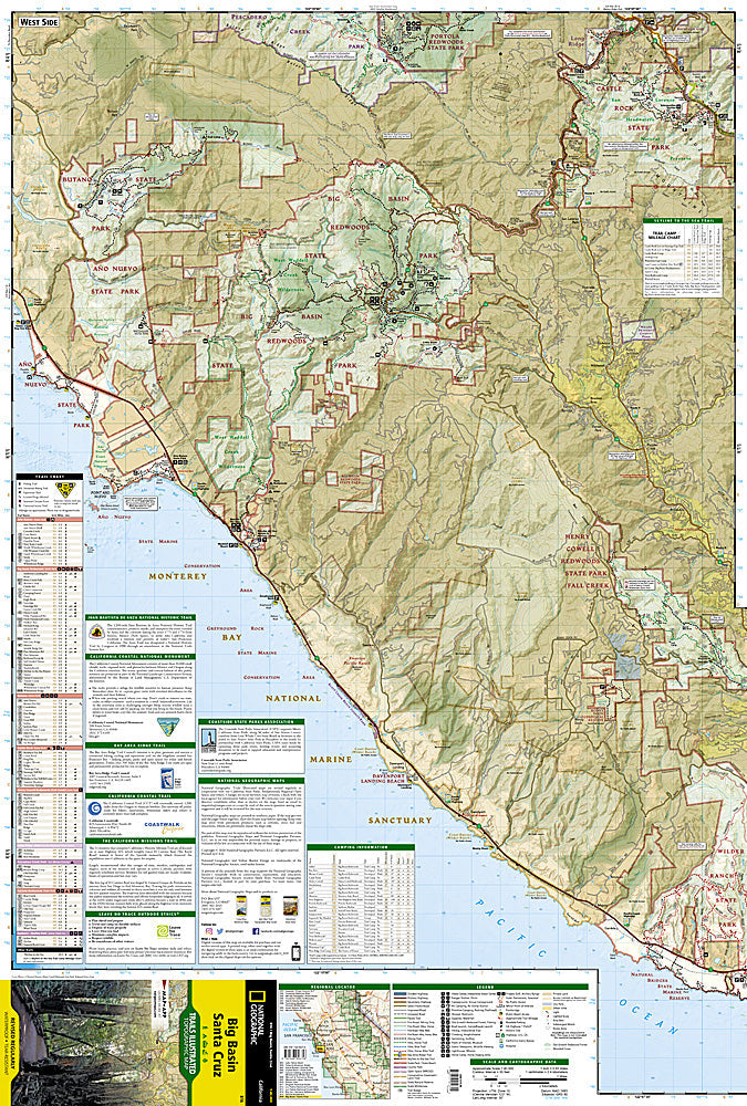 National Geographic Trails Illustrated California Big Basin, Santa Cruz Map TI00000816