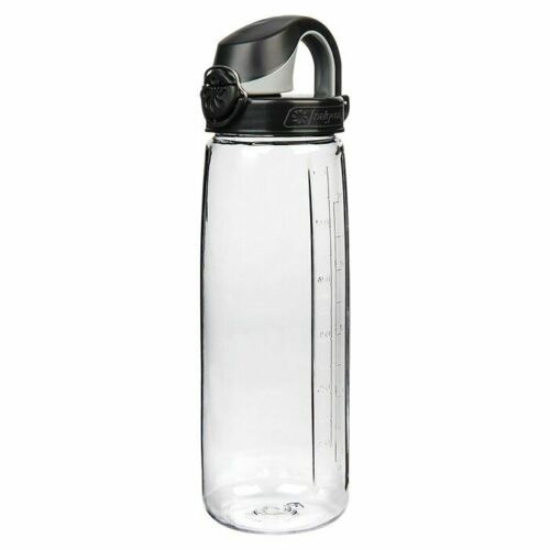 Nalgene On The Fly 24oz Water Bottle Clear w/Black OTF Cap - BPA Free