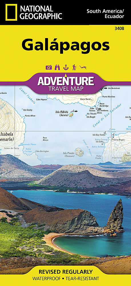 National Geographic Adventure Map Galapagos Islands South America AD00003408