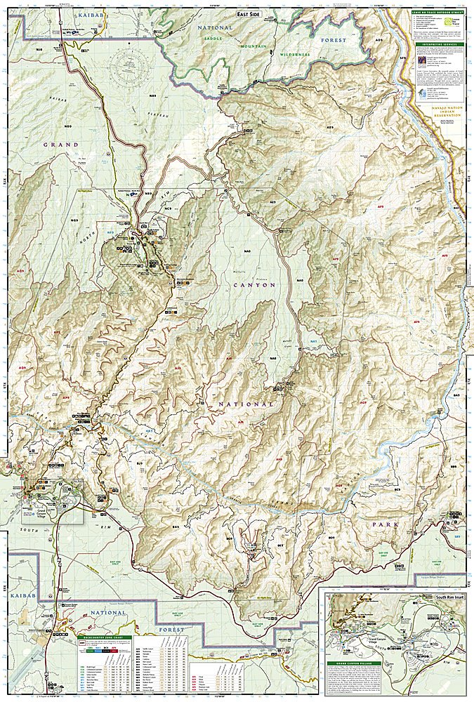 National Geographic Trails Illustrated AZ Grand Canyon Bright Angel Map TI00000261