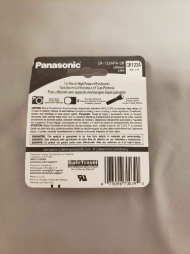 Panasonic CR123A Lithium 3V Camera Photo Battery 2-Pack CR17345-DL/EL123A-K123A
