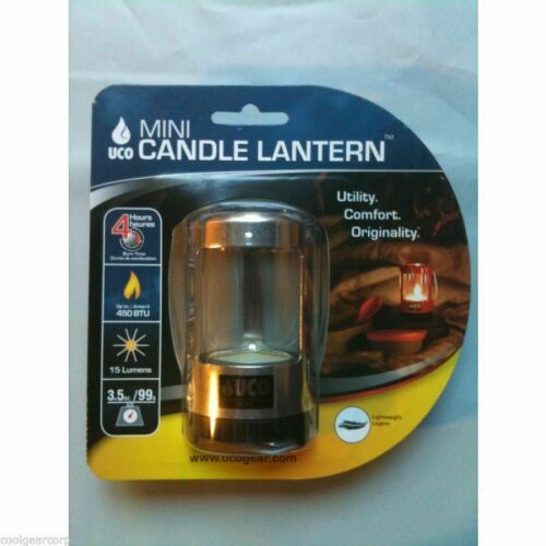 UCO Mini Candle Lantern Silver Aluminum Tealight Candles Tent Light & Warmth