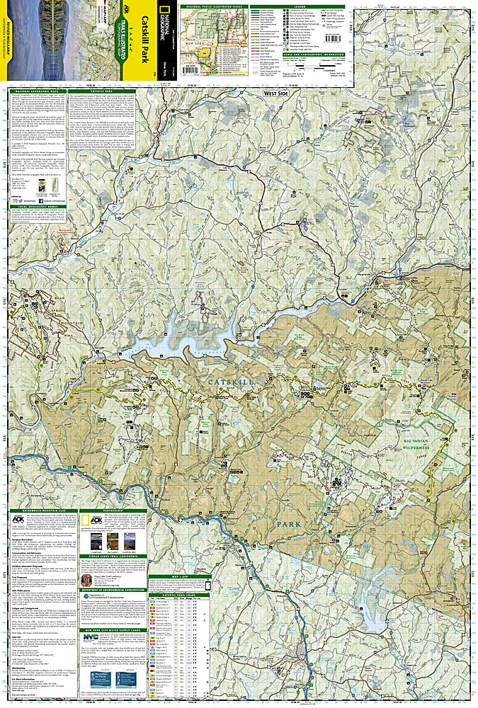National Geographic Trails Illustrated York NY Catskill Park Map TI00000755