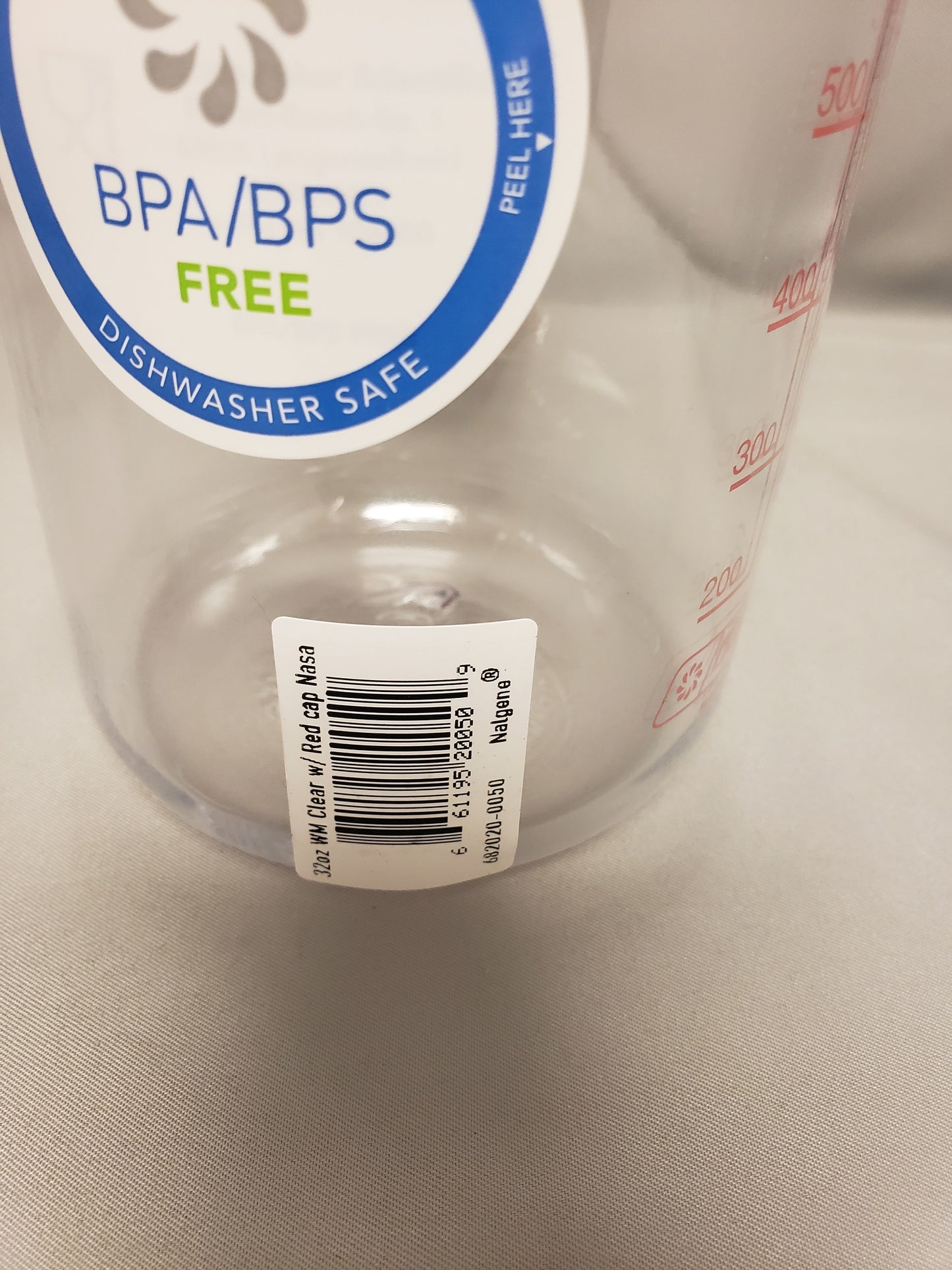 Nalgene Wide Mouth 32oz Bottle NASA Retro Logo with Red Cap