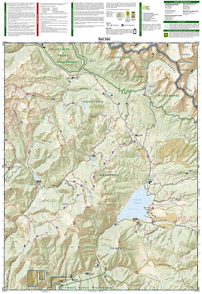 National Geographic Trails Illustrated Colorado Crested Butte Pearl Pass Map TI00000131