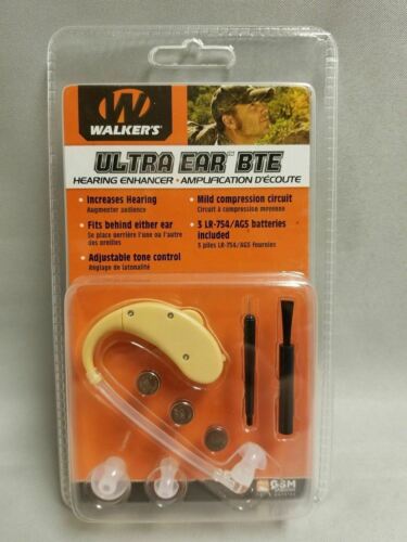 Walkers Game Ultra Ear BTE w/Batteries Compact Behind-the-Ear Hearing Enhancer