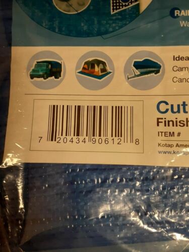 Kotap 6' x 8' UV Resistant Waterproof Blue Poly Tarp w/Grommets & Rope Hem