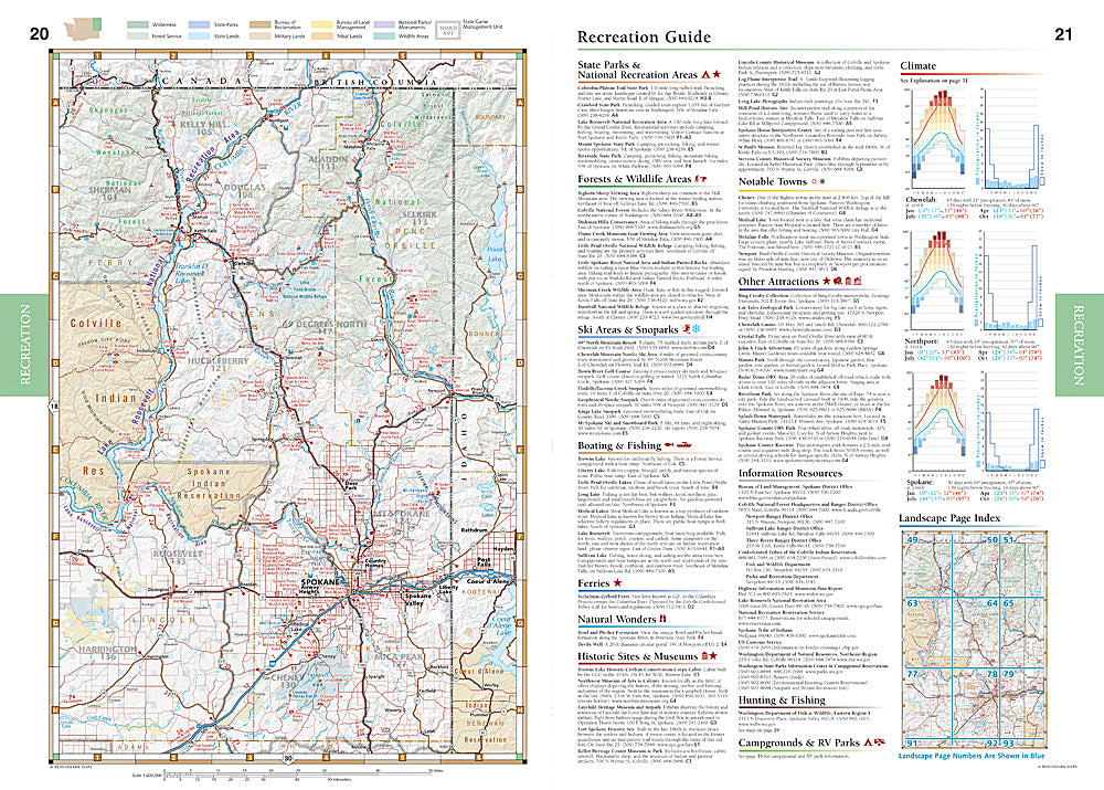 National Geographic Benchmark Washington Road & Recreation Atlas Map BE0BENWAAT