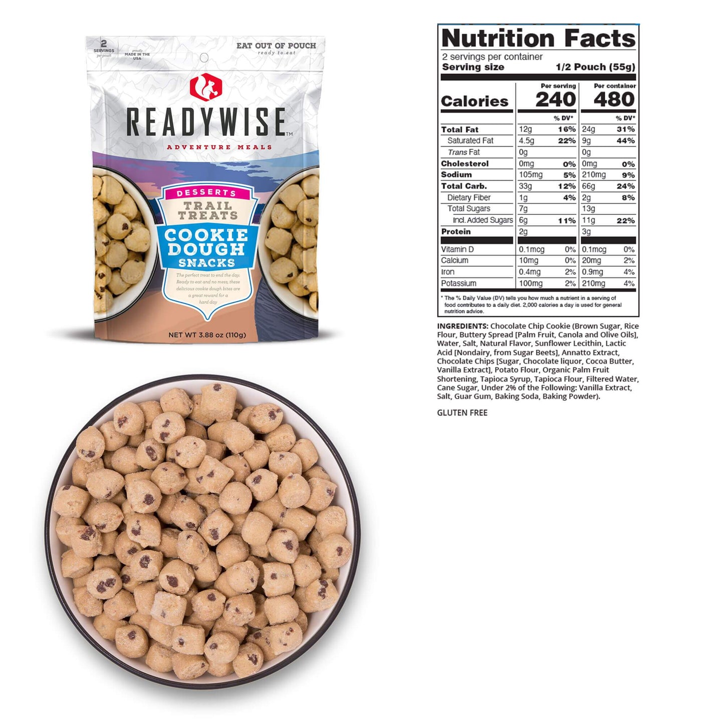 ReadyWise Trail Treats Cookie Dough Snacks 2.5 Servings