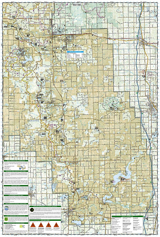 National Geographic Trails Illustrated MI South Manistee National Forest Map TI00000759