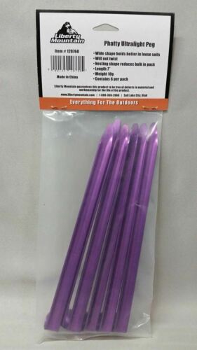 Liberty Mountain Phatty Aluminum Peg Purple Stakes 6-Pack for Tents Tarps