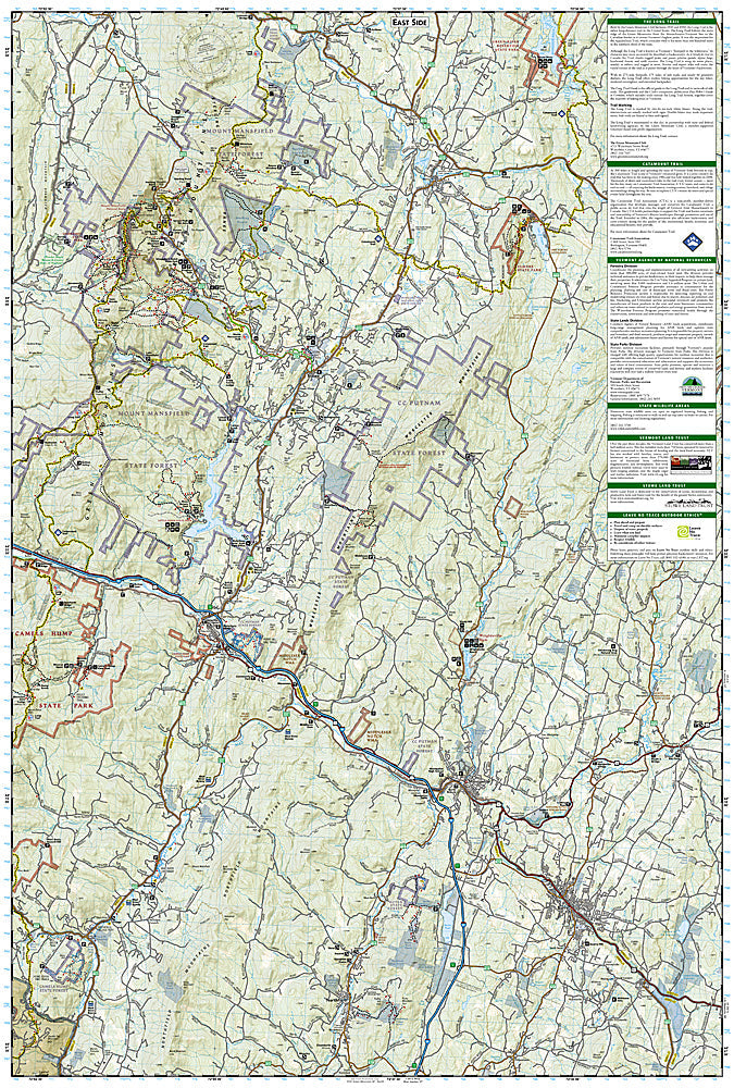 National Geographic Trails Illustrated VT Mount Mansfield / Stowe Map TI00000749
