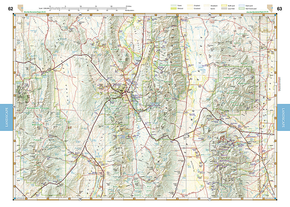 National Geographic Benchmark Nevada NV Road & Recreation Atlas Map BE0BENNVAT
