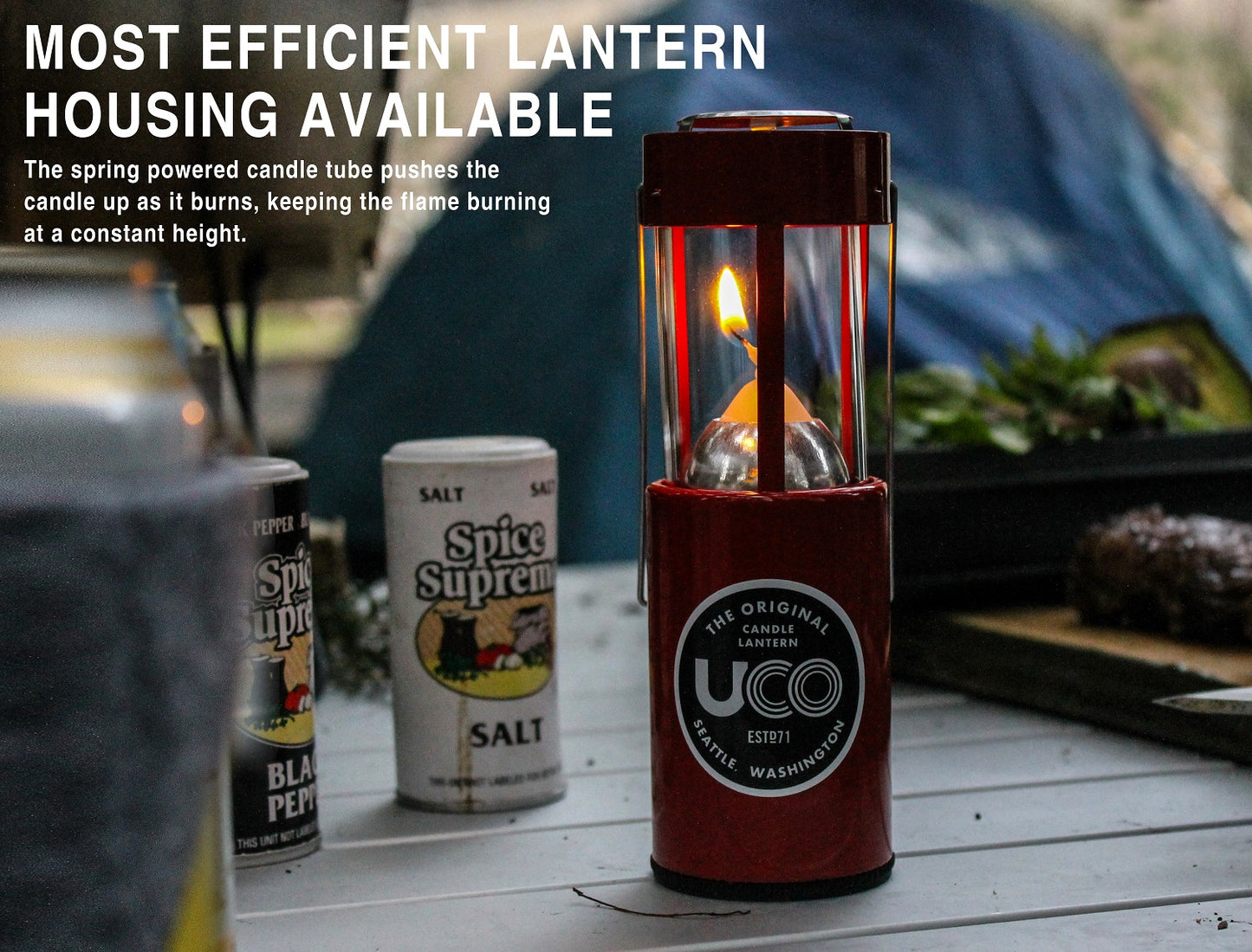 UCO Original Candle Lantern Powder Coated Red L-C-STD