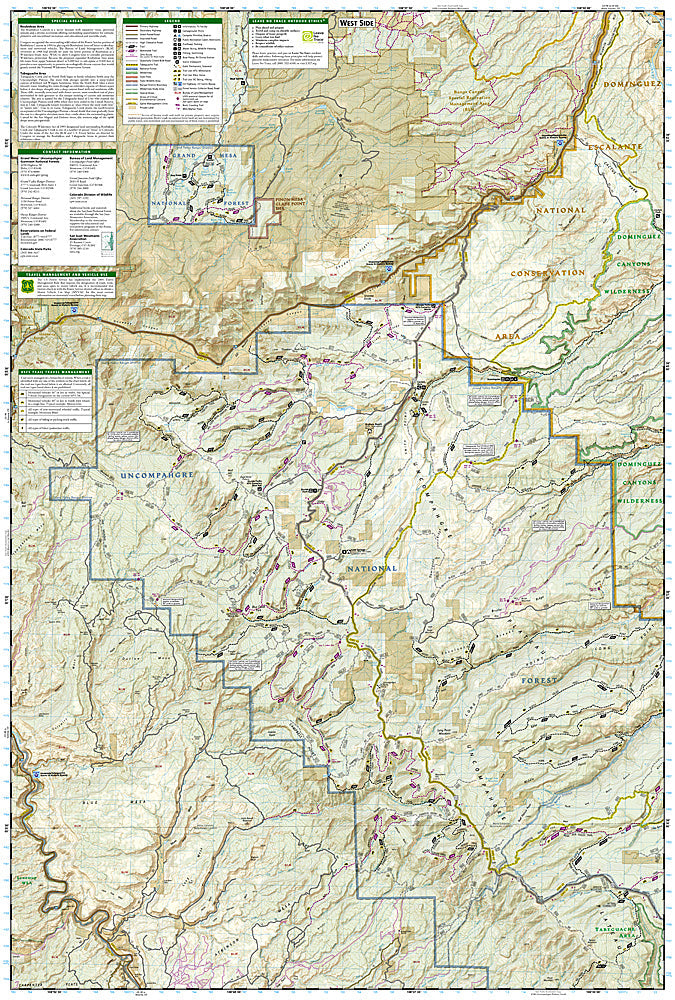 National Geographic Trails Illustrated Colo Uncompahgre Plateau North Map TI00000147