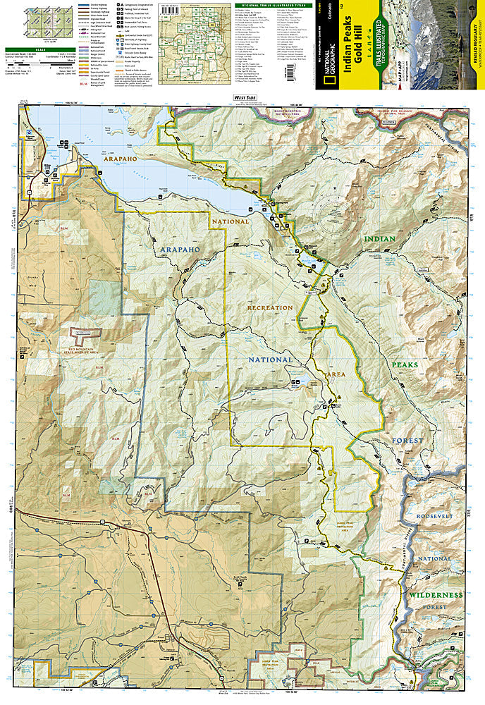 National Geographic Trails Illustrated Colorado Indian Peaks Gold Hill Map TI00000102