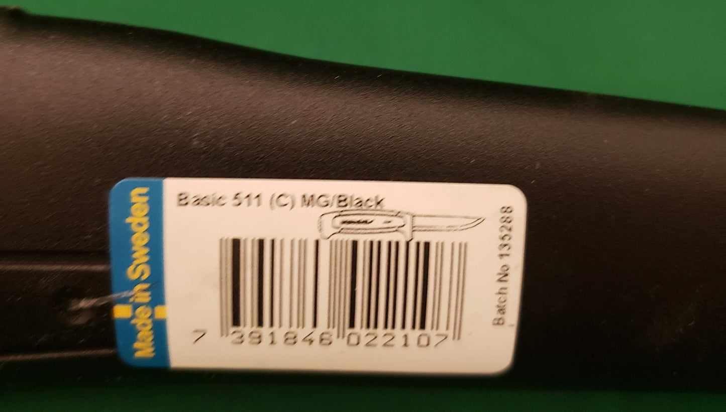 Morakniv Basic 511 3.6'' Carbon Steel Blade Green / Black Knife w/Sheath M-13249