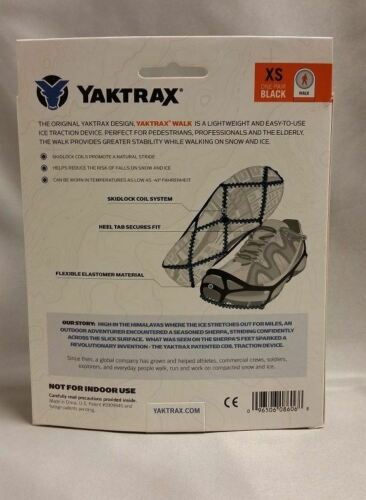Yaktrax Walker Lightweight Ice/Snow Walk Traction Device XS X-Small Black