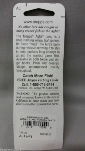 Mepps Aglia Long #1 1/6oz Hot Firetiger Spinner Lure AL1HFT