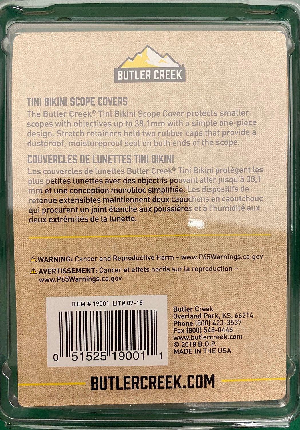 Butler Creek Tini Bikini Scope Cover 19001