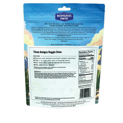 Backpacker's Pantry Three Amigos Veggie Stew 2-Serving Freeze Dried Camping Food