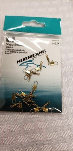 Hurricane Brass Snap Swivel Size 14 - Barrel Swivel w/Interlocking Snap 12-Pack