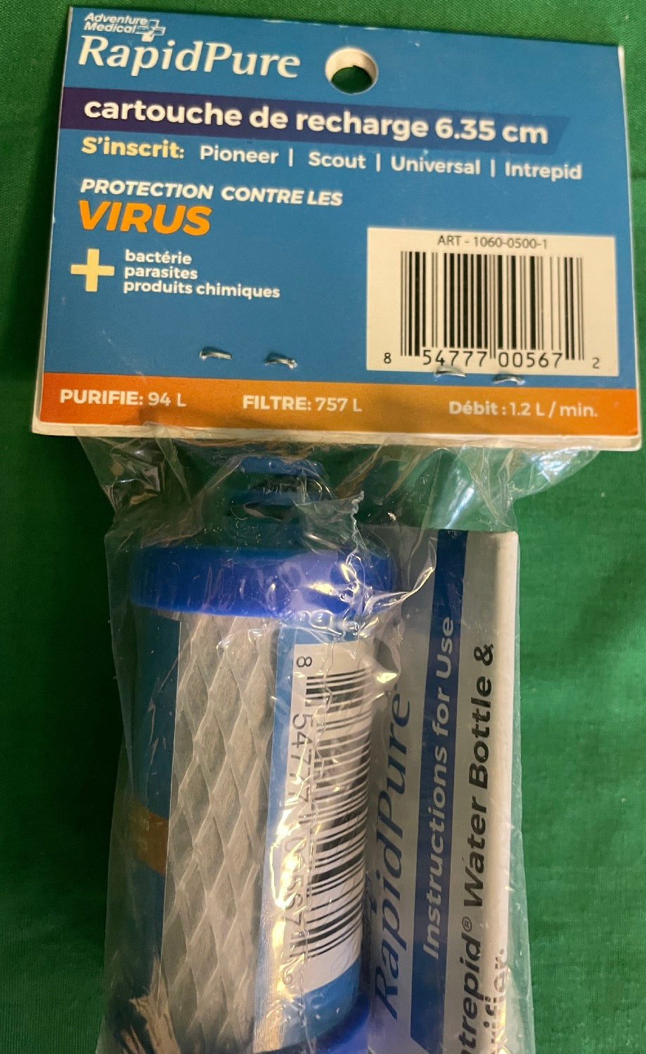 Adventure Medical RapidPure 2.5" Replacement Purifier Cartridge 0160-0150