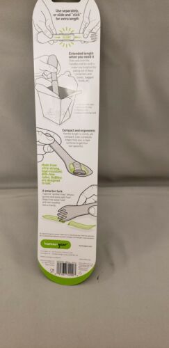 Humangear GoBites Duo Spoon/Fork Combo Utensil Gray - Sturdy BPA-Free Nylon