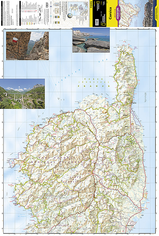 National Geographic Adventure Map Corsica Island France Europe AD00003315