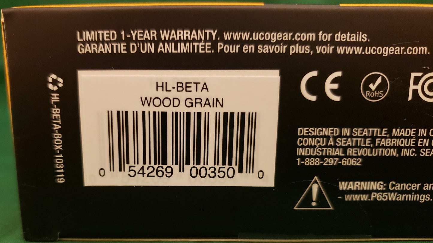 UCO Beta LED Headlamp Woodgrain Color HL-BETA