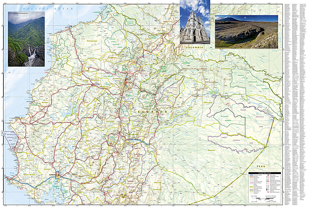 National Geographic Adventure Map Ecuador South America AD00003403