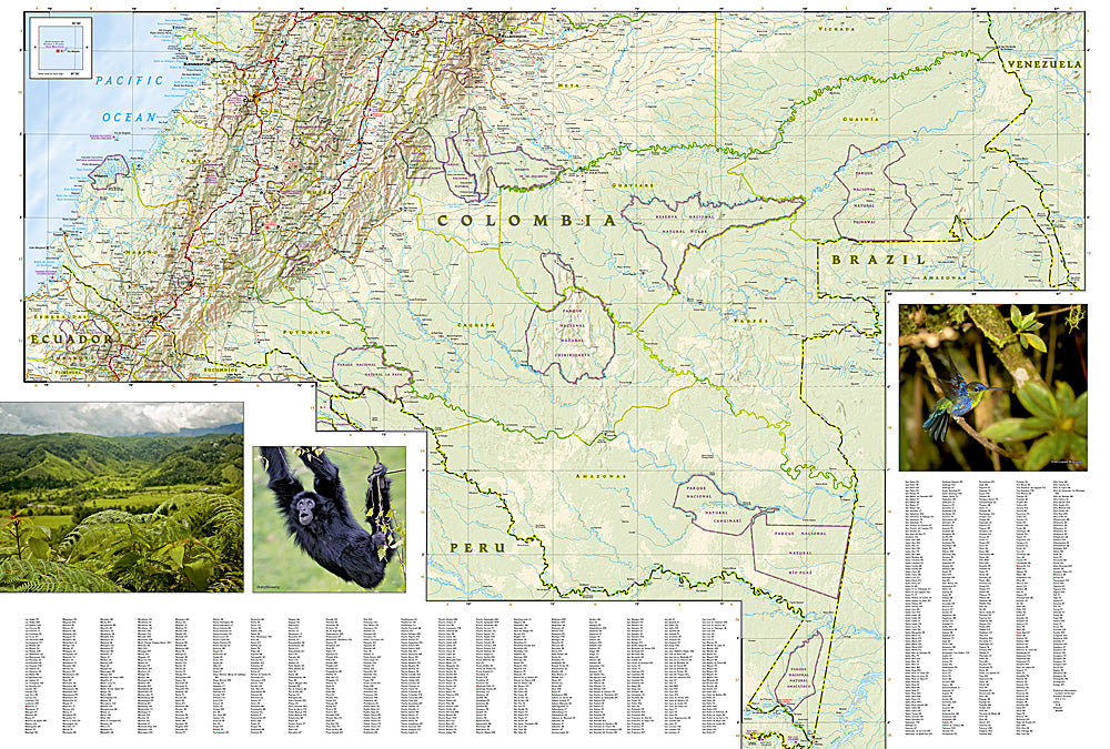 National Geographic Adventure Map Colombia South America AD00003405