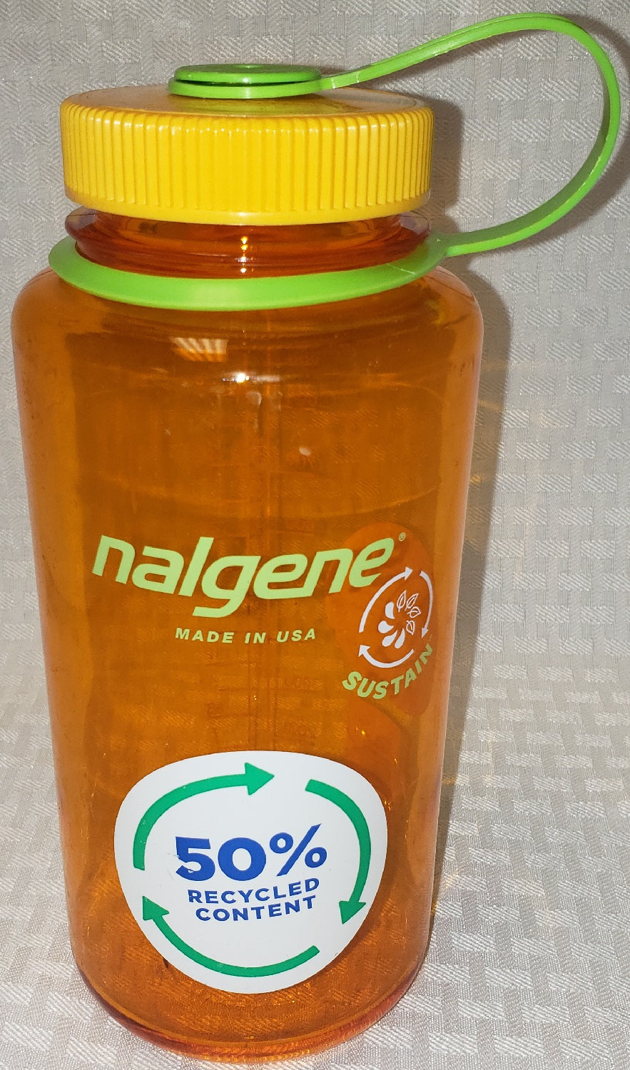 Nalgene Wide Mouth 32 oz Sustain Bottle Clementine 2020-0632