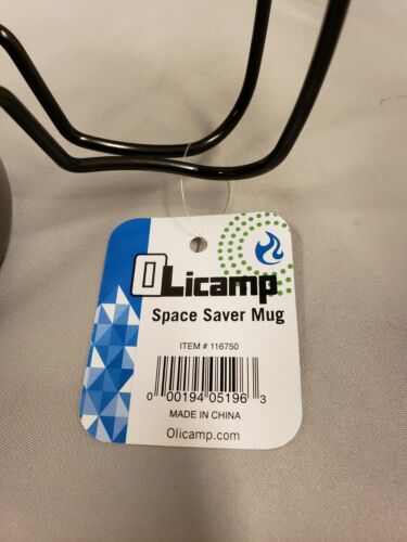 Olicamp Space Saver Mug HA Aluminum Travel Cup 24 fl oz w/Black Folding Handles