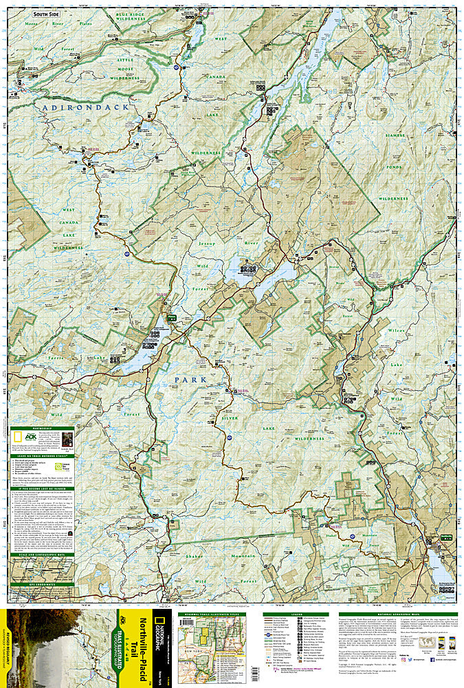 National Geographic Trails Illustrated NY Northville-Placid Trail Topo Map TI00000736