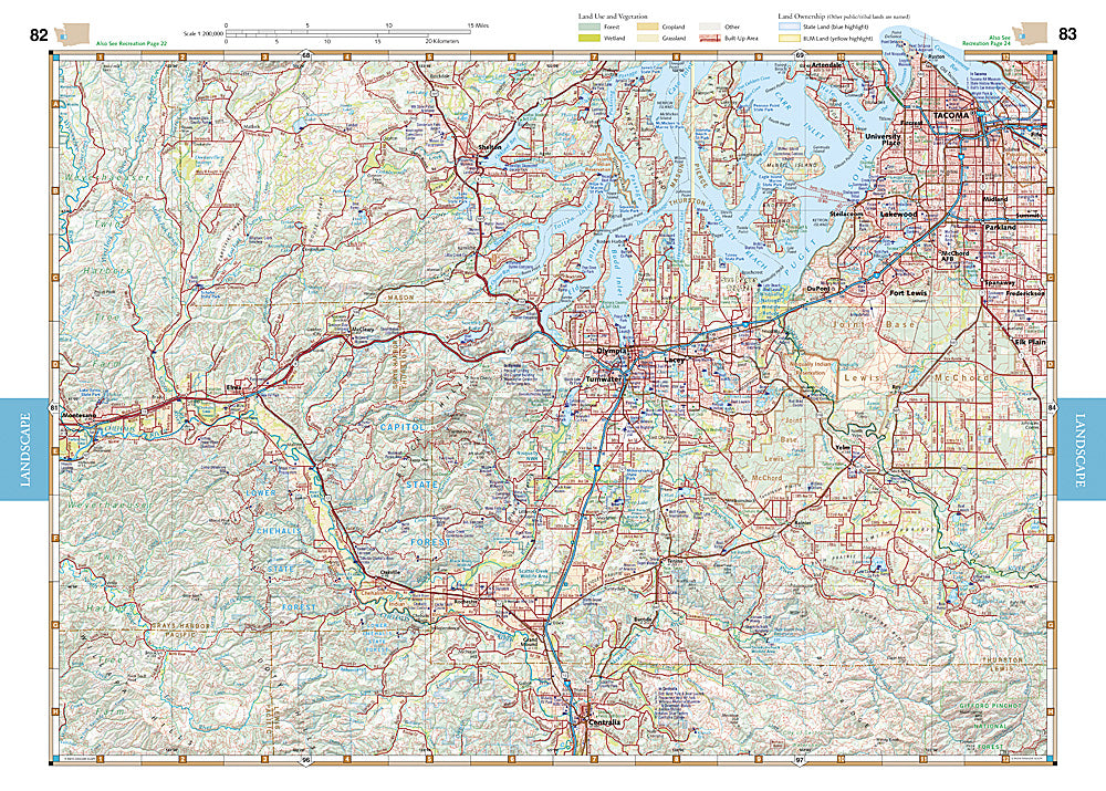 National Geographic Benchmark Washington Road & Recreation Atlas Map BE0BENWAAT