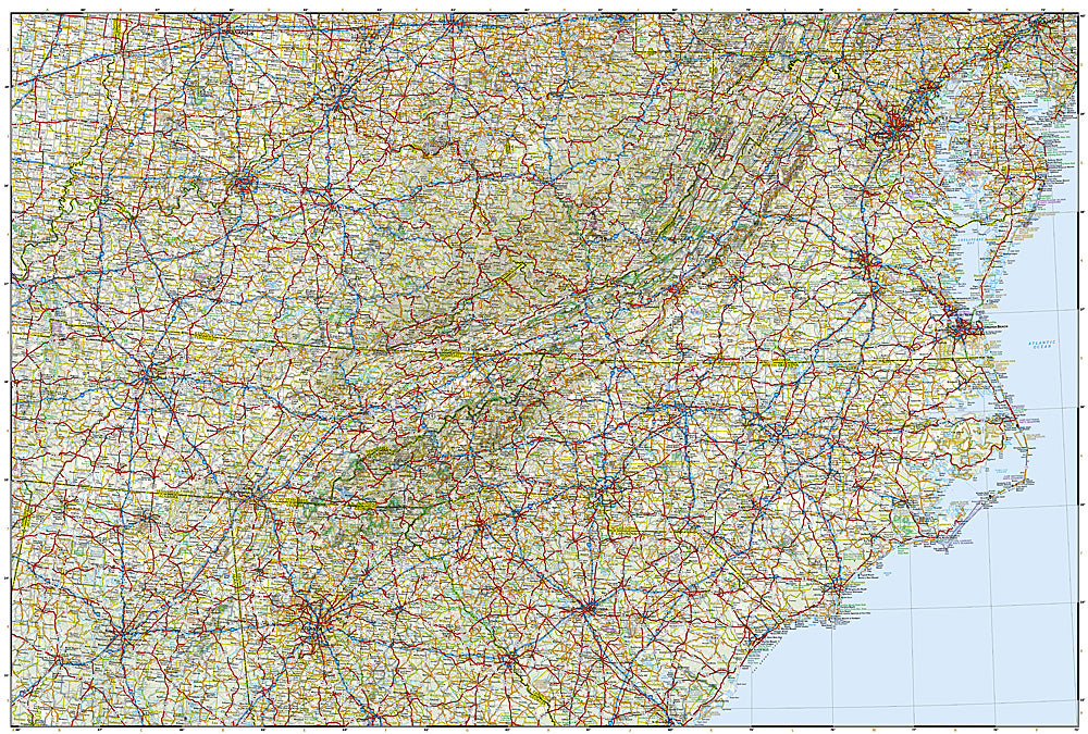 National Geographic Adventure Map US Southeast AD00003126