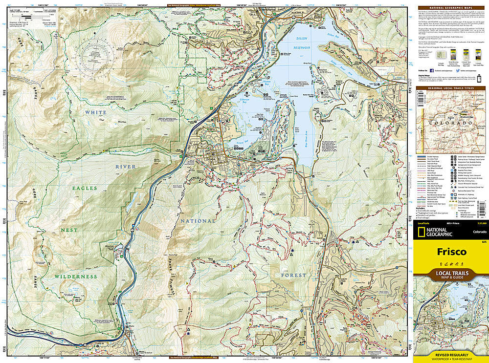 National Geographic Trails Illustrated Frisco CO Local Trails Topo Map & Guide TI00000605