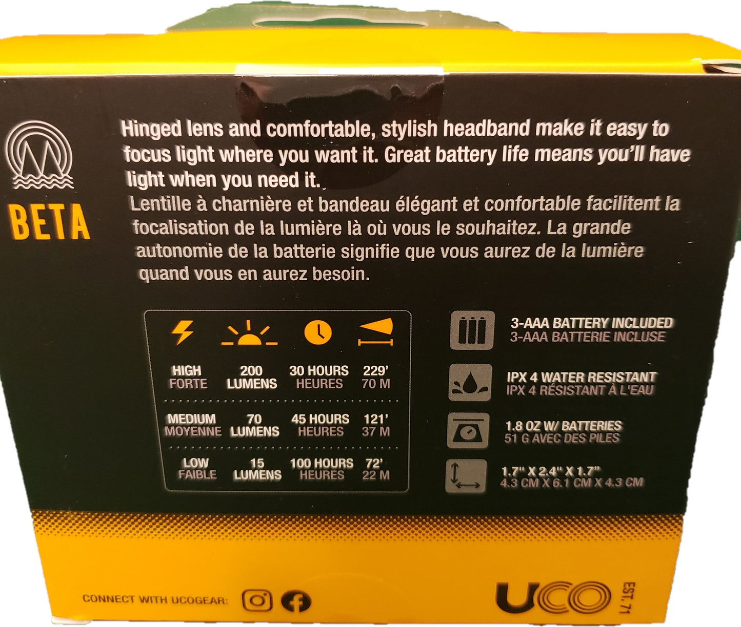 UCO Beta LED Headlamp Cosmic Color HL-BETA