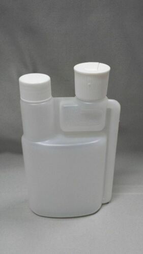 Twin Neck Bettix 8oz Dispensing Measure & Pour Bottle w/Caps + Pivot Spout Cap