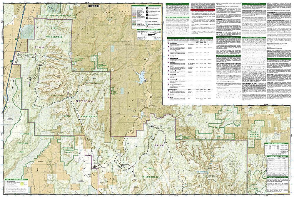National Geographic Trails Illustrated Utah Zion National Park Map TI00000214
