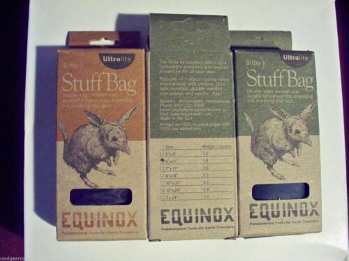 Equinox Bilby Ultralite Stuff Bag 6 x 11 Ultralight Sack Blue Silicone Nylon
