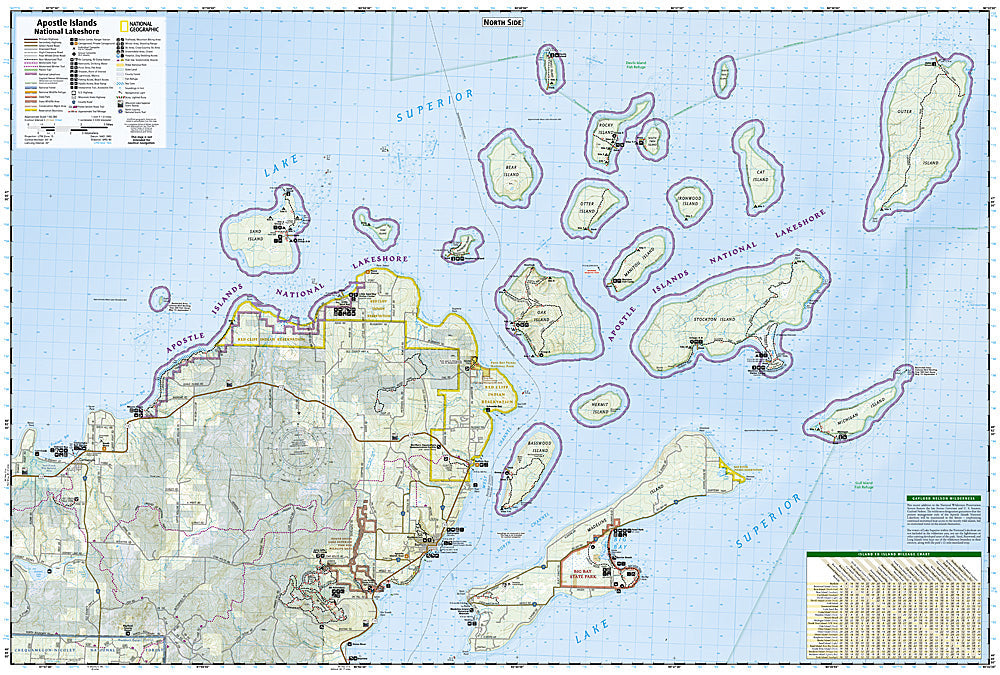 National Geographic WI Apostle Islands Ntl Lakeshore Trails Illustrated Map TI00000235